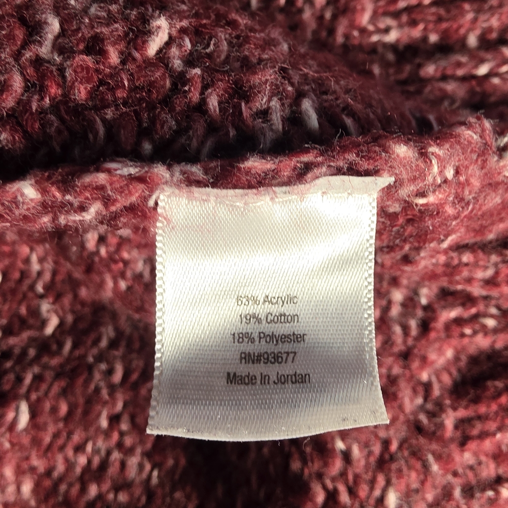 St. John's Bay Burgundy Open-Front Cardigan Size 1X - Picture 4 of 5